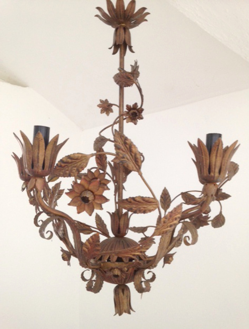 french antique toleware chandelier